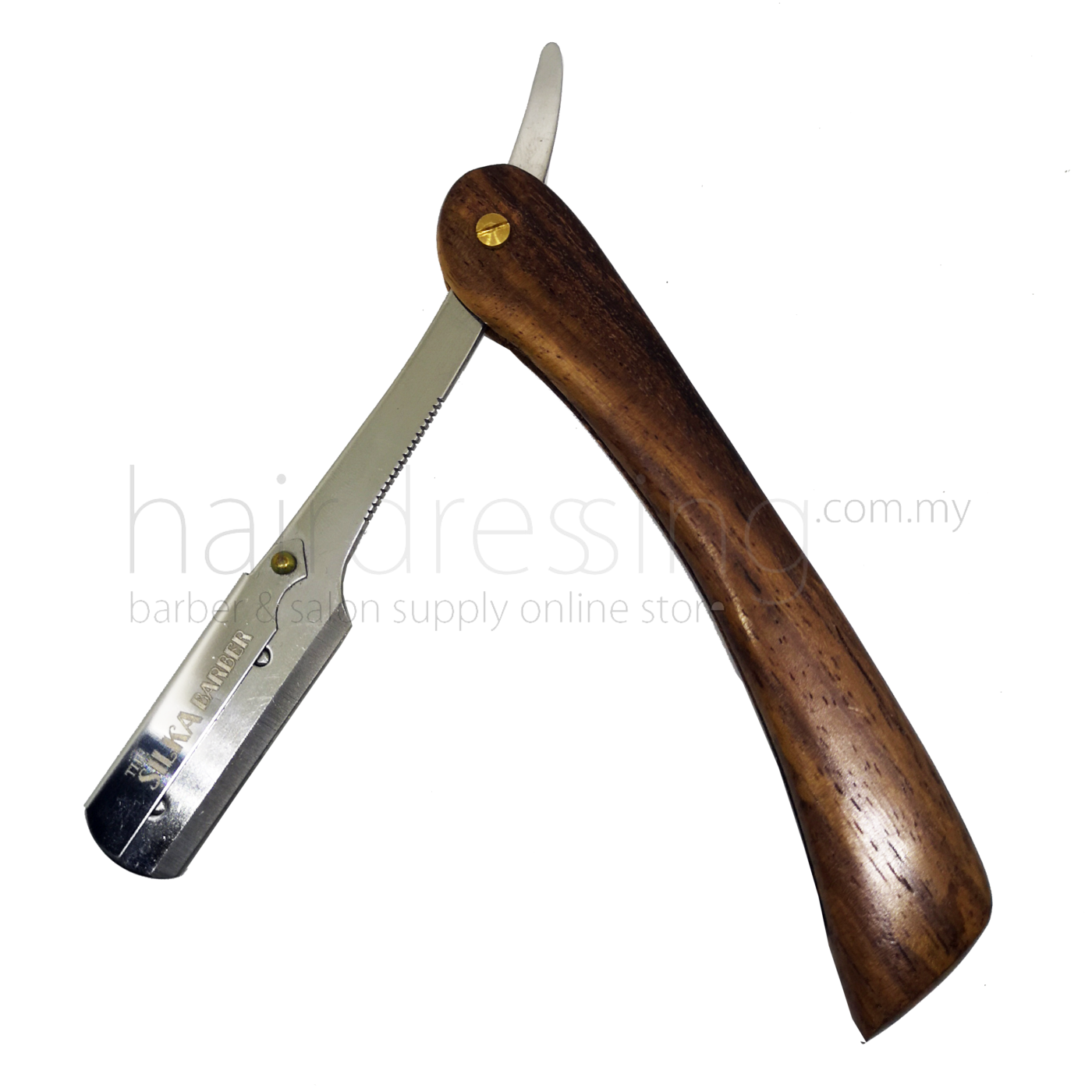 The Silka Barber Wooden Handle Shaving Straight Razor Headgame