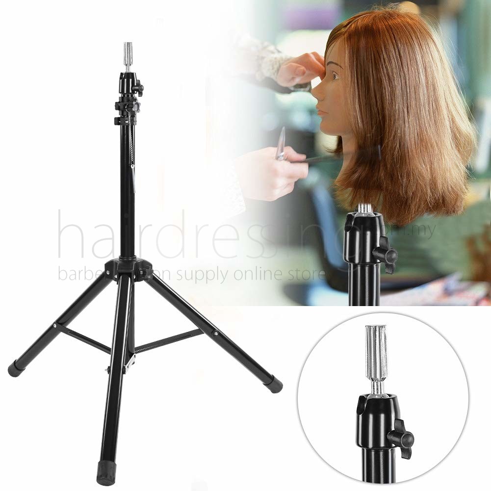 Klvied Reinforced Wig Stand Tripod Mannequin Head Stand, Adjustable Holder  for Cosmetology Hairdressing Training with T-with Caps, T-Pins, Comb, Hair