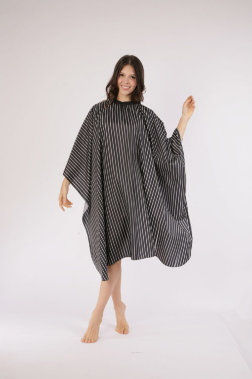 Stripe Cutting Cape with Button