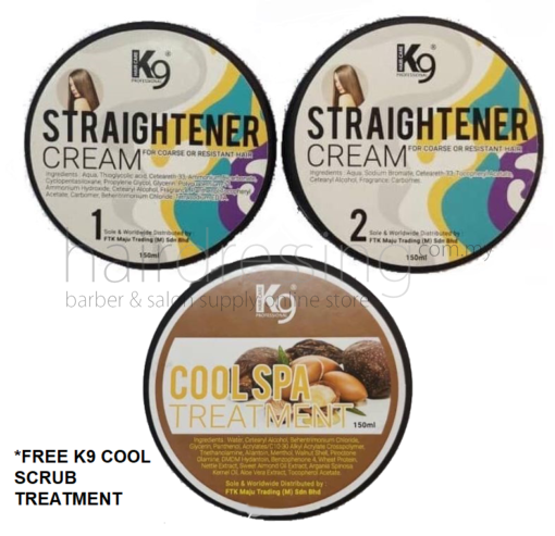 K9 Pro Straightening & Neutralizer Cream & Cool Scrub - 150ML x 3