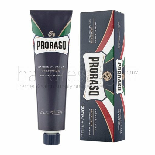 ProRaso Shaving Cream Tube Protective Aloe (Blue) - 150ML