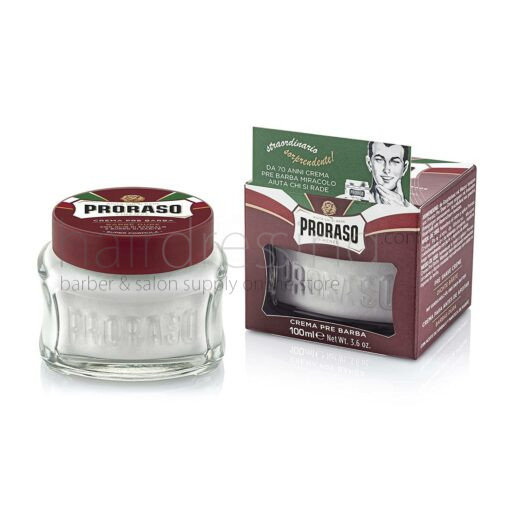 ProRaso Pre-Shave Cream Shea Butter & Sandal (Red) - 100ML