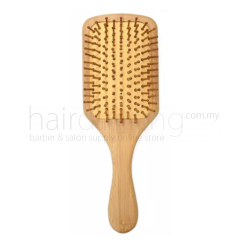 Natural Wooden Bamboo Scalp Massage Brush (Rectangle)