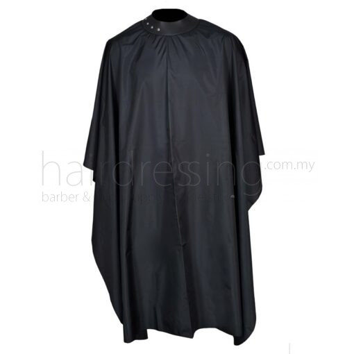 Rubber Collar Cutting Cape with Button (Black)