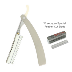 Stainless Steel Shaving Razor #98215 (FREE 10pcs Japan Special Feather Cut Blades)